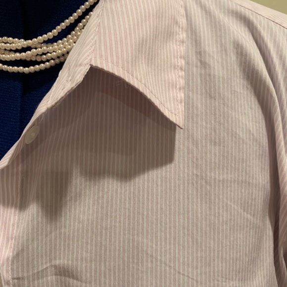 NWT J Jill Orchid Pinstripe Button Dart Blouse - Picture 2 of 6